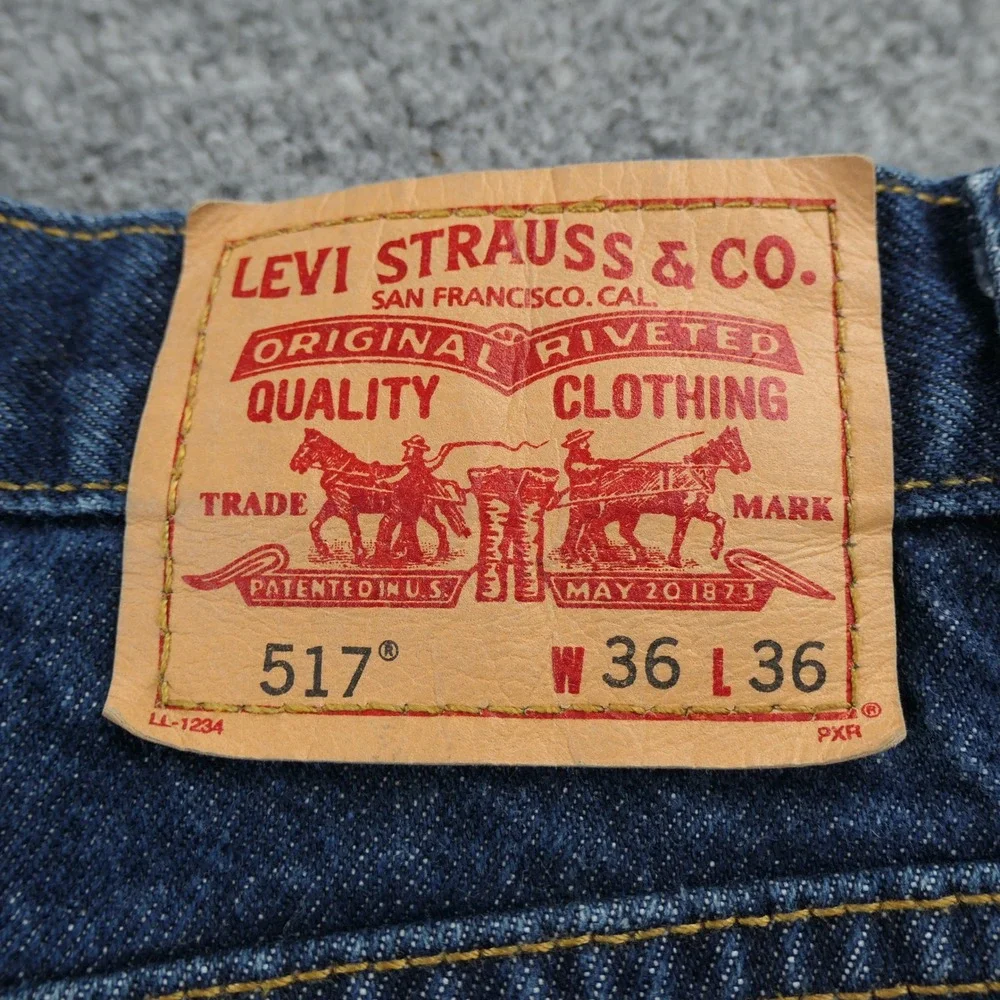 Levis 517 Jeans Mens 36x36 Bootcut Dark Wash Tall Denim Vintage Workwear Cowboy
